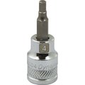 Dynamic Tools 3/8" Drive Metric Hex Head, 4mm Bit Std Length, Chrome Socket D006004